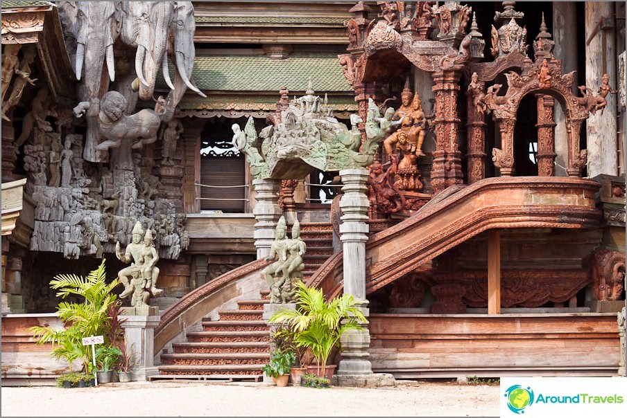 One of the stairs to the temple