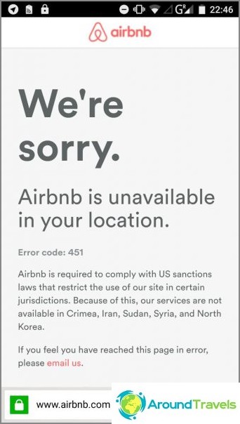 Airbnb no funciona en Crimea