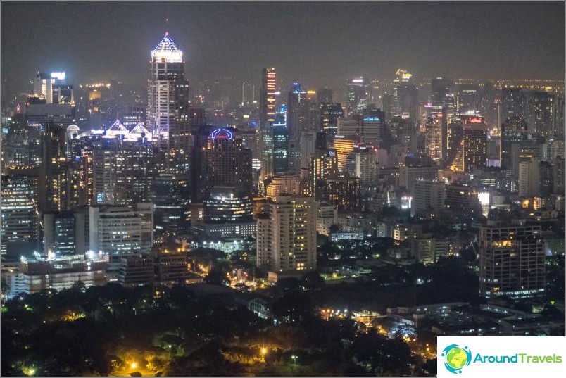 Night views of Bangkok from the bar observation deck