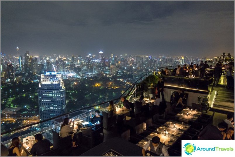 Restaurant med utsikt over Bangkok