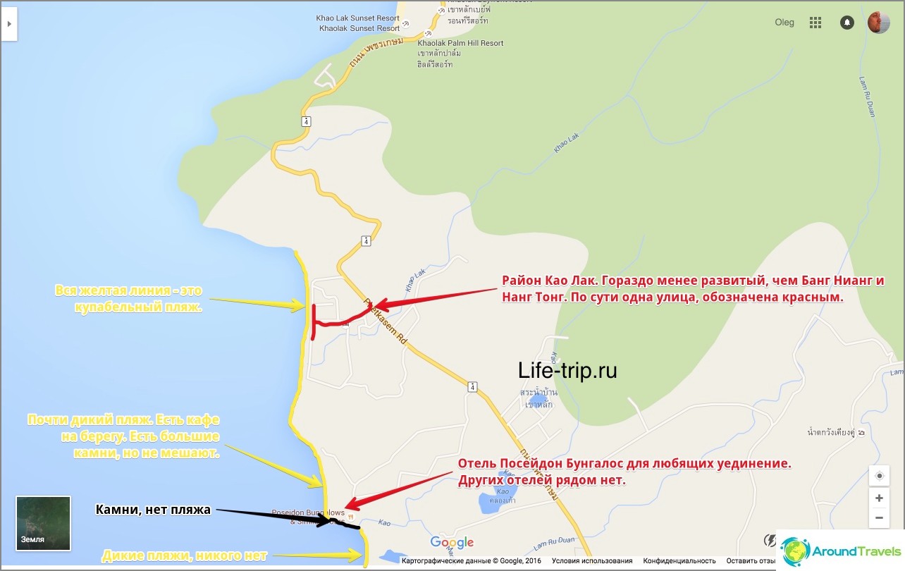 แผนที่หาดเขาหลัก