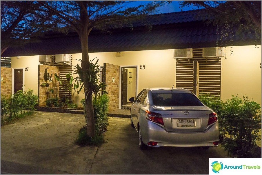 Parking at the entrance to the room