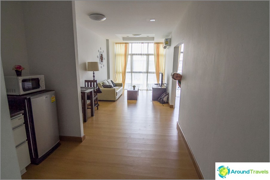 Living room combined with kitchen