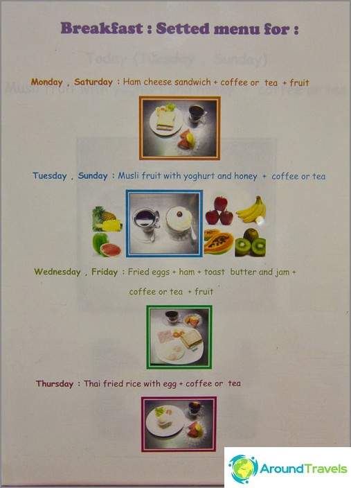 قائمة الإفطار حسب يوم الأسبوع