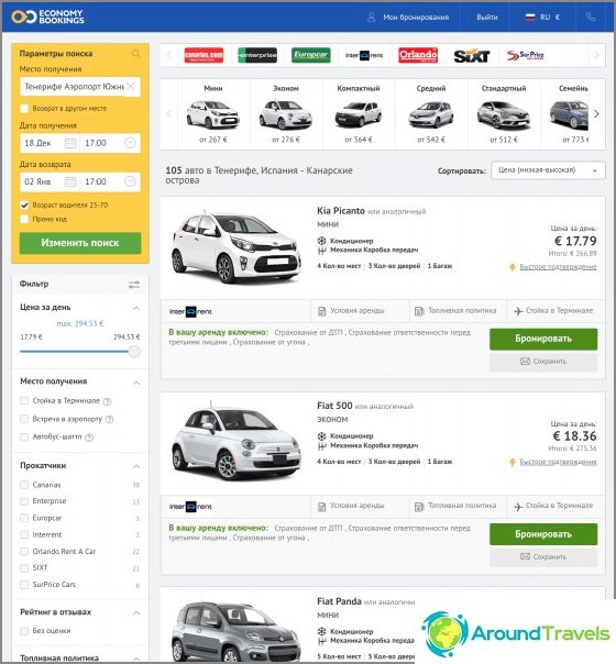 Цените за Economybookings започват от 18 евро, но това е Interrent