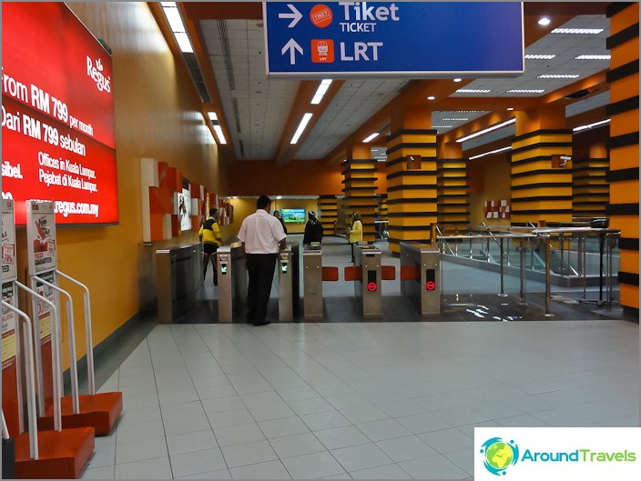 Turnstiles in LRT subway in Kuala Lumpur