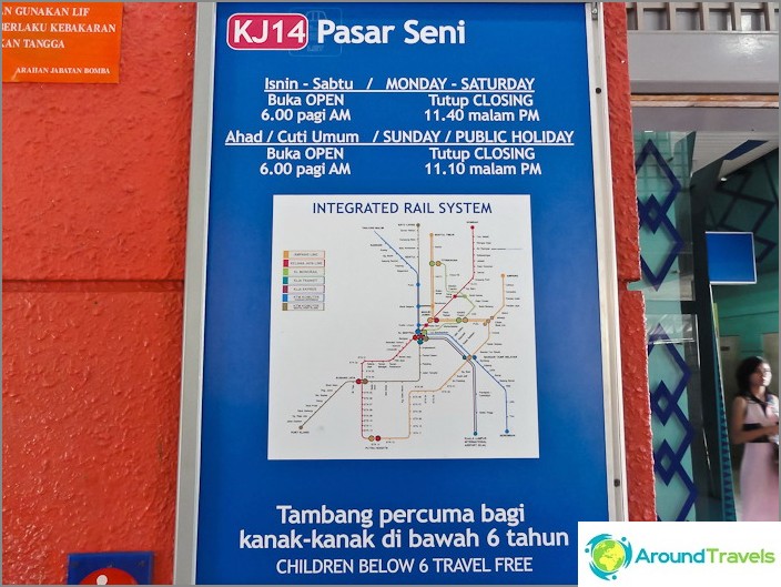 Opening hours of the Kuala Lumpur metro