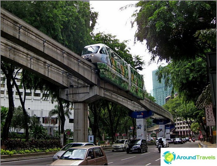 Monorail subway in Kuala Lumpur