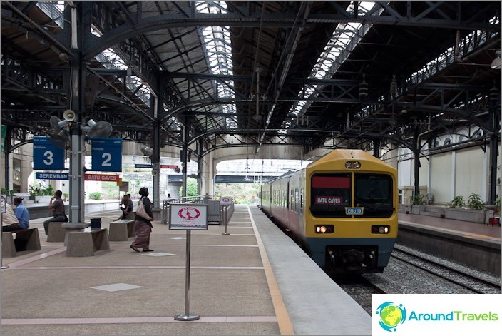 Signs on the platform at the KTM Komuter station