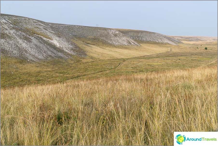 Behind the hotel there is a beautiful view of the steppe