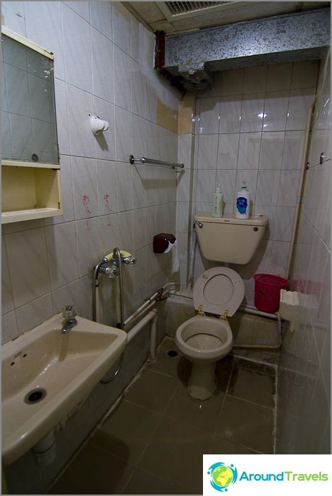 But the toilet room is much larger here.