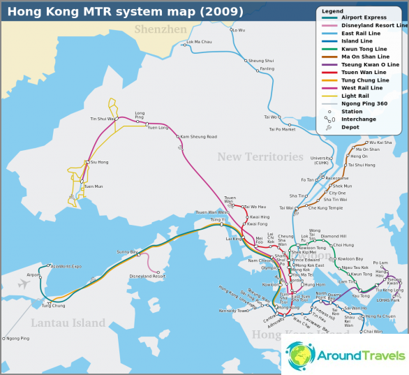 خريطة مترو أنفاق هونج كونج