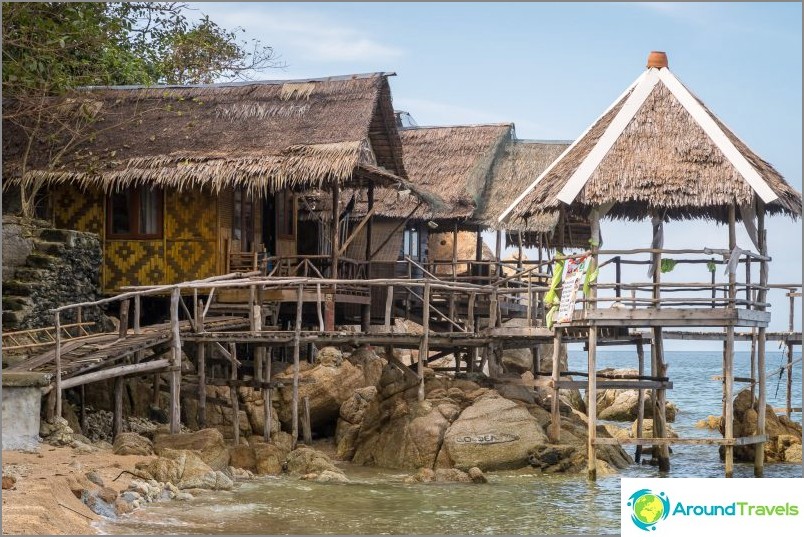 And this is a bungalow for the Robinsons. The gazebo on the right is sometimes washed away during storm season.