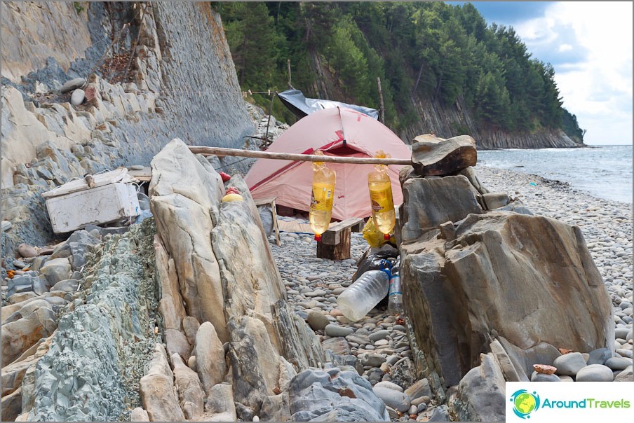 Tent camp on the shore