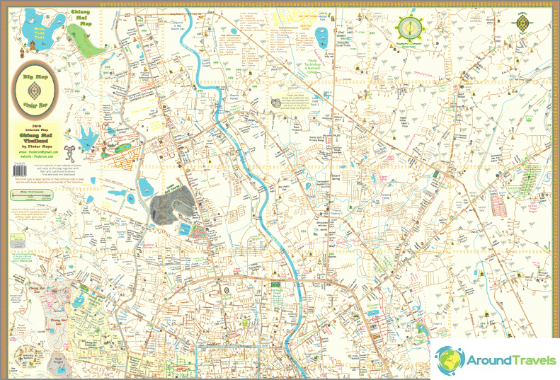 Carte de Chiang Mai, la partie nord de la ville