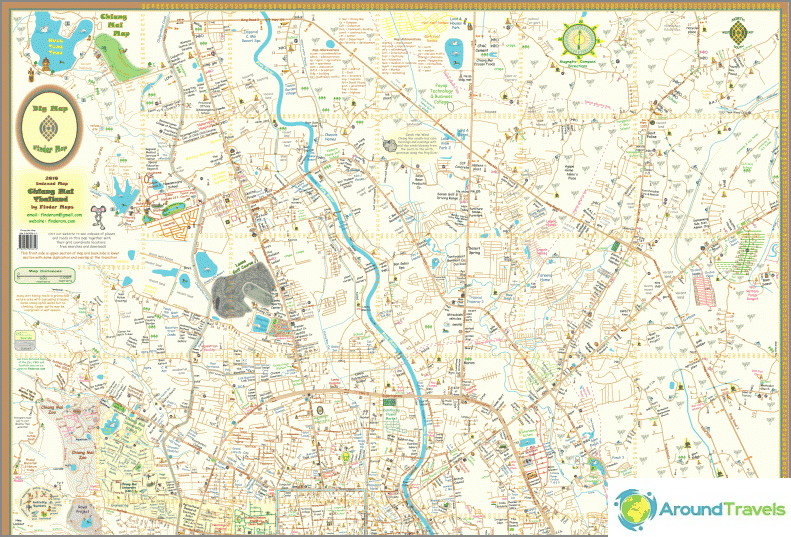 Mapa Chiang Mai północnej części miasta