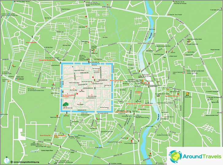 Карта на Чианг Май за общ изглед