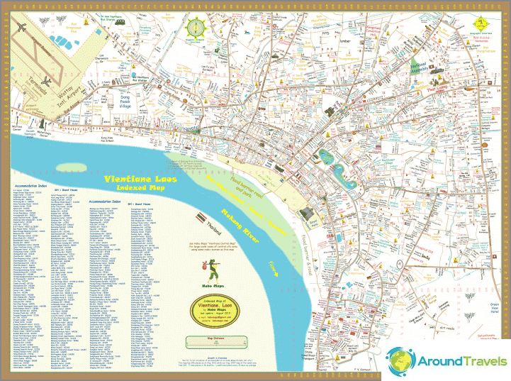 Carte de Vientiane - toute la ville