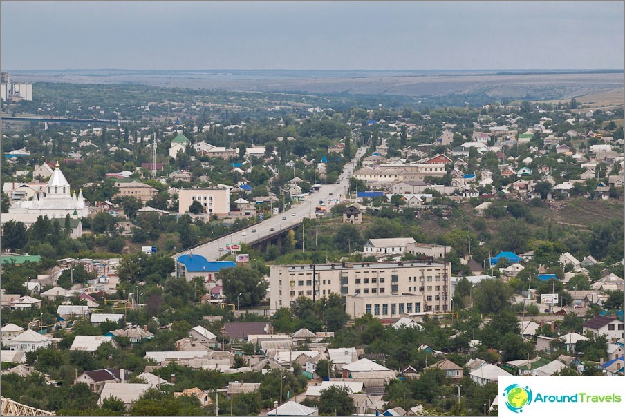 View from Karaul Mountain to the town of Belaya Kalitva