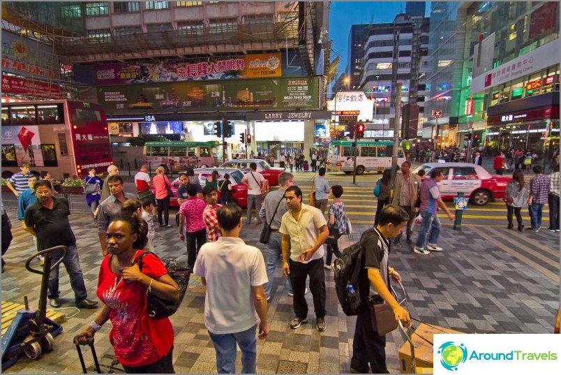 Crowds of people on Nathan Road