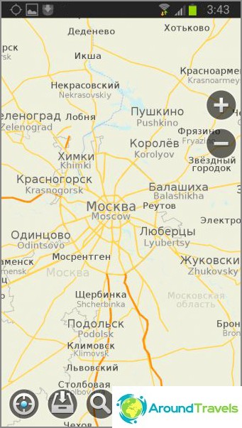 MapsWithMe program. Vector map of Moscow region