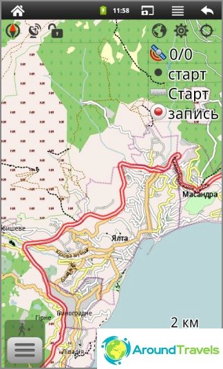 OsmAnd program. Vector map of Ukraine