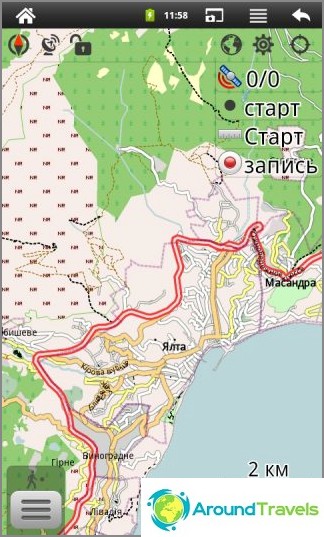 Programma OsmAnd. Mappa vettoriale di Ucraina