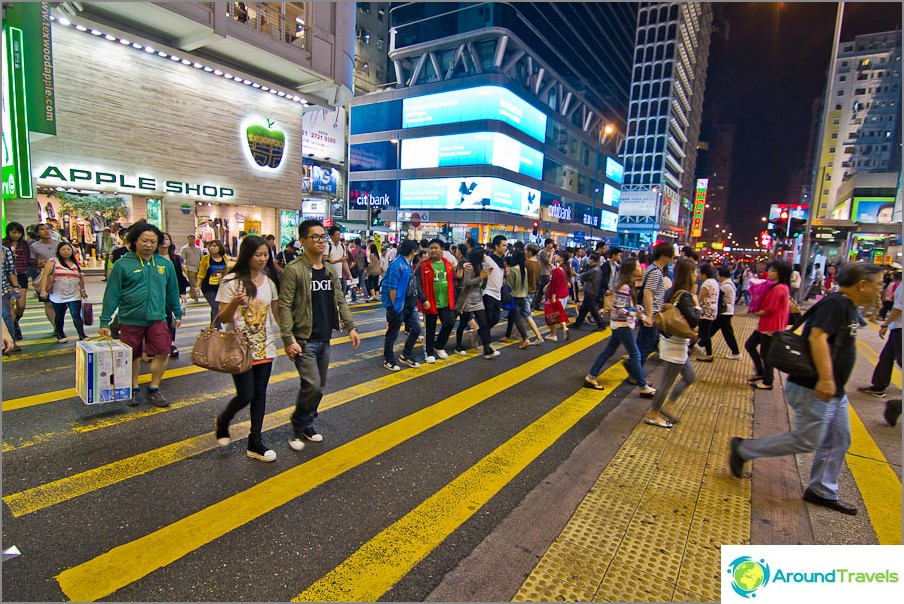 Shopping on Nathan Road - advertising and shops