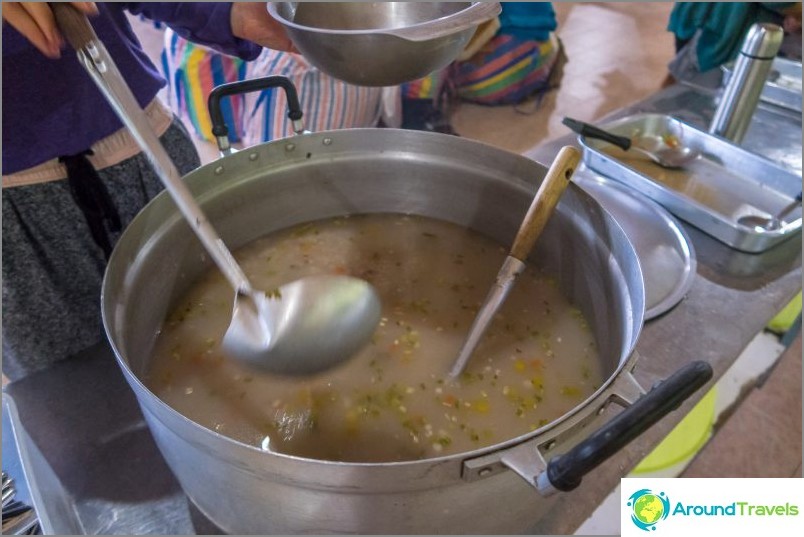 Outwardly nondescript, but delicious rice porridge with ginger