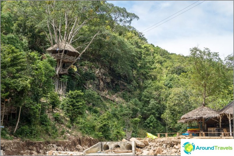 Wang Sai Waterfall på Phangan och en humörig nöjespark