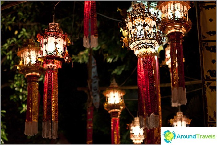 Lanterns near a Buddhist temple