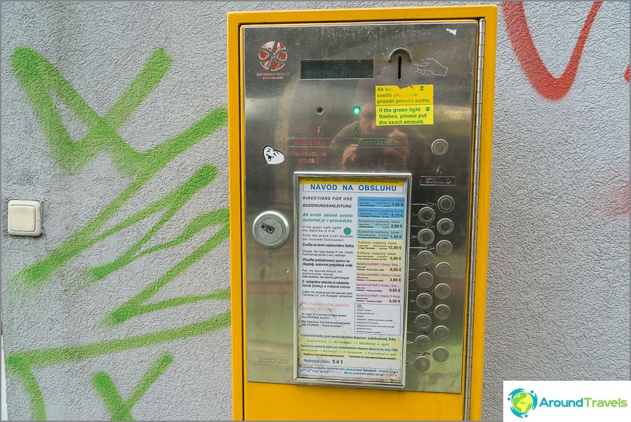 Vending machines selling transport tickets