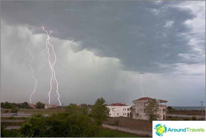 Thunderstorm in Karasu. Turkey. The Black Sea coast.