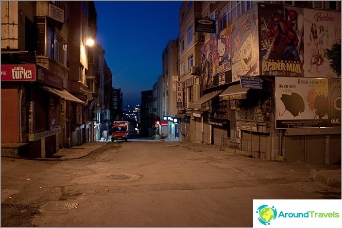 Istanbul city center in the evening.