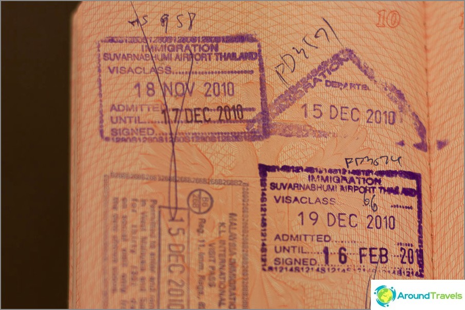 طوابع في جواز السفر
