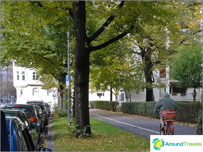 München cykelvägar längs varje trottoar