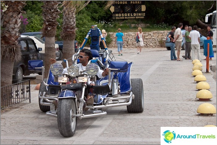 Kemer city. Local biker.