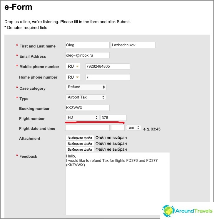 Hur du fyller i ett returformulär för AirAsia