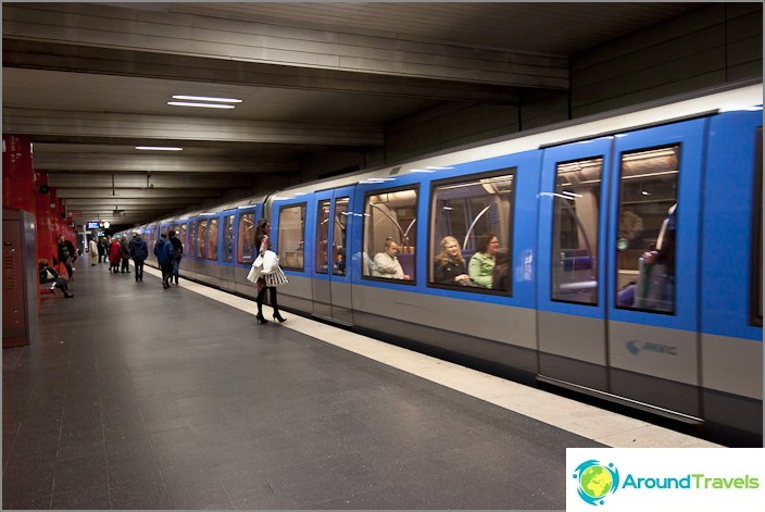 Modern trains in the subway