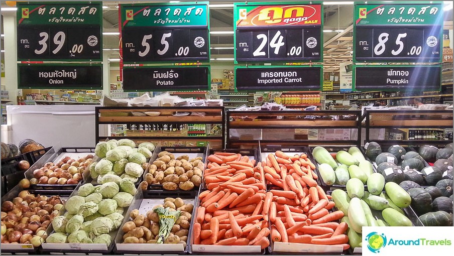 Zwykle warzywa w Big C z cenami