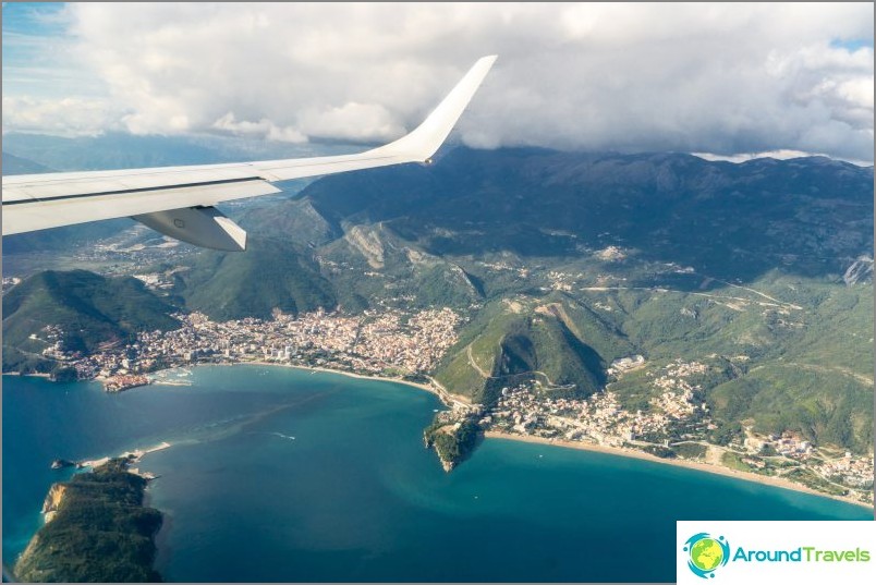 Monténégro depuis un avion (Budva)