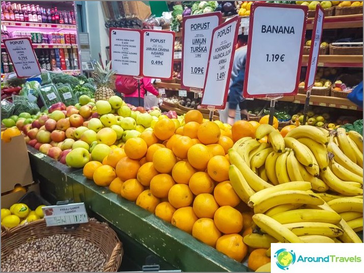 De supermarkten in Montenegro hebben ongeveer hetzelfde assortiment