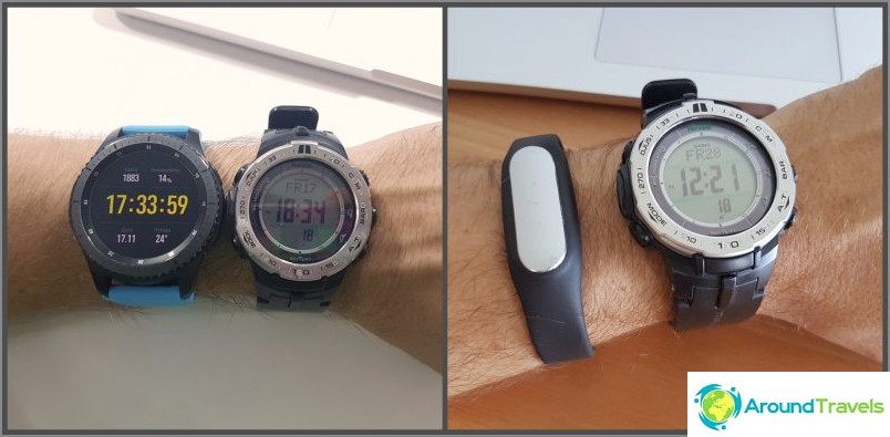 Samsung Gear S3 vs. Casio Protrek a Xiaomi Mi Band