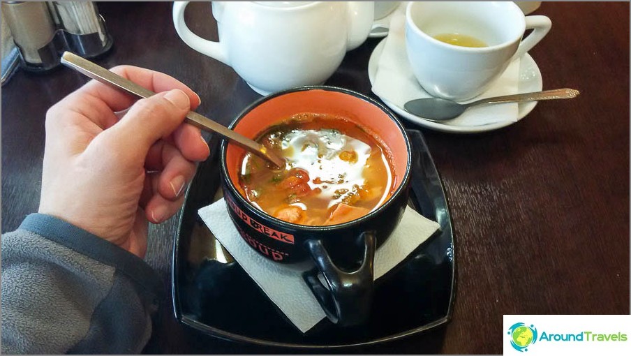 Fish soup for 250 rubles in the Bamboo cafe