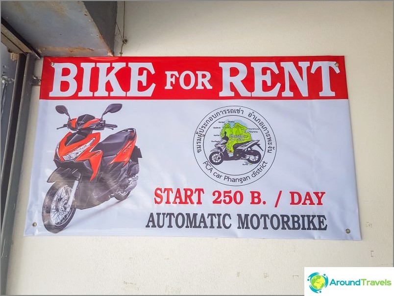 Rent in Phangan fixed 250 baht / day